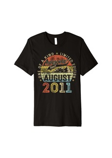 Vintage 13th Birthday Gifts 13 Years Old Born In August 2011 Premium T-Shirt