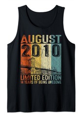 Vintage 14 Years Old Born In August 2010 14th Birthday Gifts Tank Top