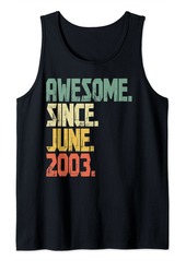 Born Vintage 18 Year old Shirt Boys Girls Awesome Since June 2003 Tank Top