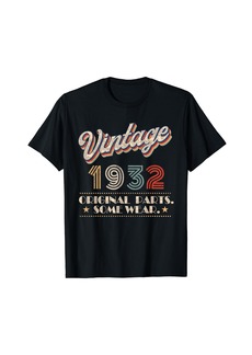 Born Vintage 1932 Original Parts Year Of Birth Birthday T-Shirt