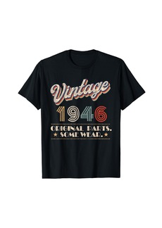 Born Vintage 1946 Original Parts Year Of Birth Birthday T-Shirt