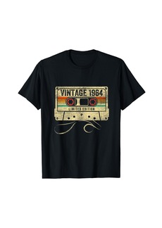 Born Vintage 1964 Retro 60th Birthday Cassette Tape 60 Years Old T-Shirt