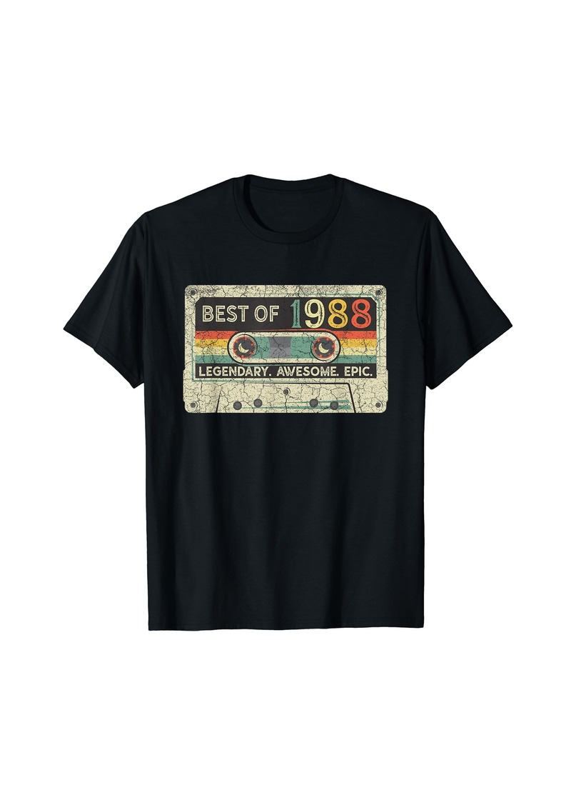 Born Vintage 1988 Limited Edition Cassette Tape 34th Birthday T-Shirt