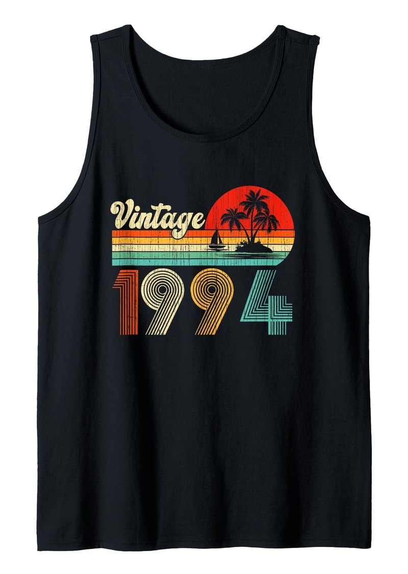 Born Vintage 1994 Funny 30th Birthday Gifts 30 Years Old Retro Tank Top