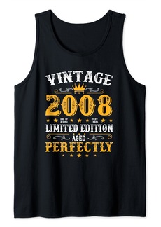 Born Vintage 2008 Made In 2008 16th Birthday Gift 16 Year Old Men Tank Top