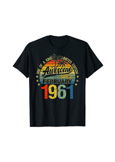 Born Vintage 61 Years Old February 1961 Decorations 61st Birthday T-Shirt