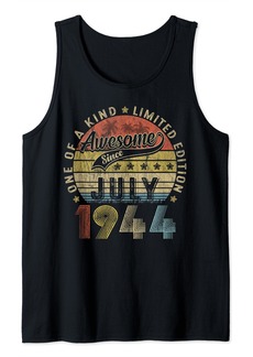 Born In July 1944 80th Birthday Decoration 80 Year Old Gifts Tank Top