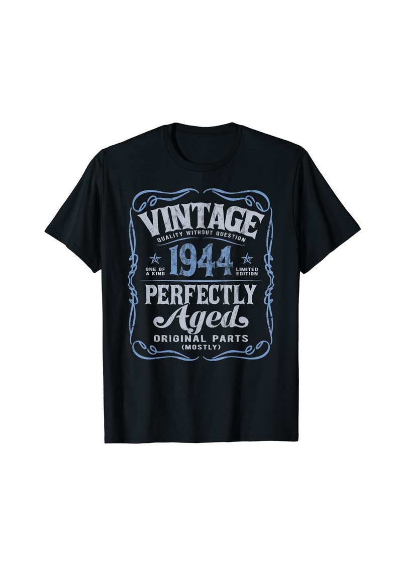 Vintage Born In 1944 Classic Genuine 80th Birthday T-Shirt