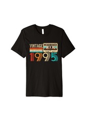 Vintage Born In 1995 Cassette Tape 29th Birthday 29 Year Old Premium T-Shirt