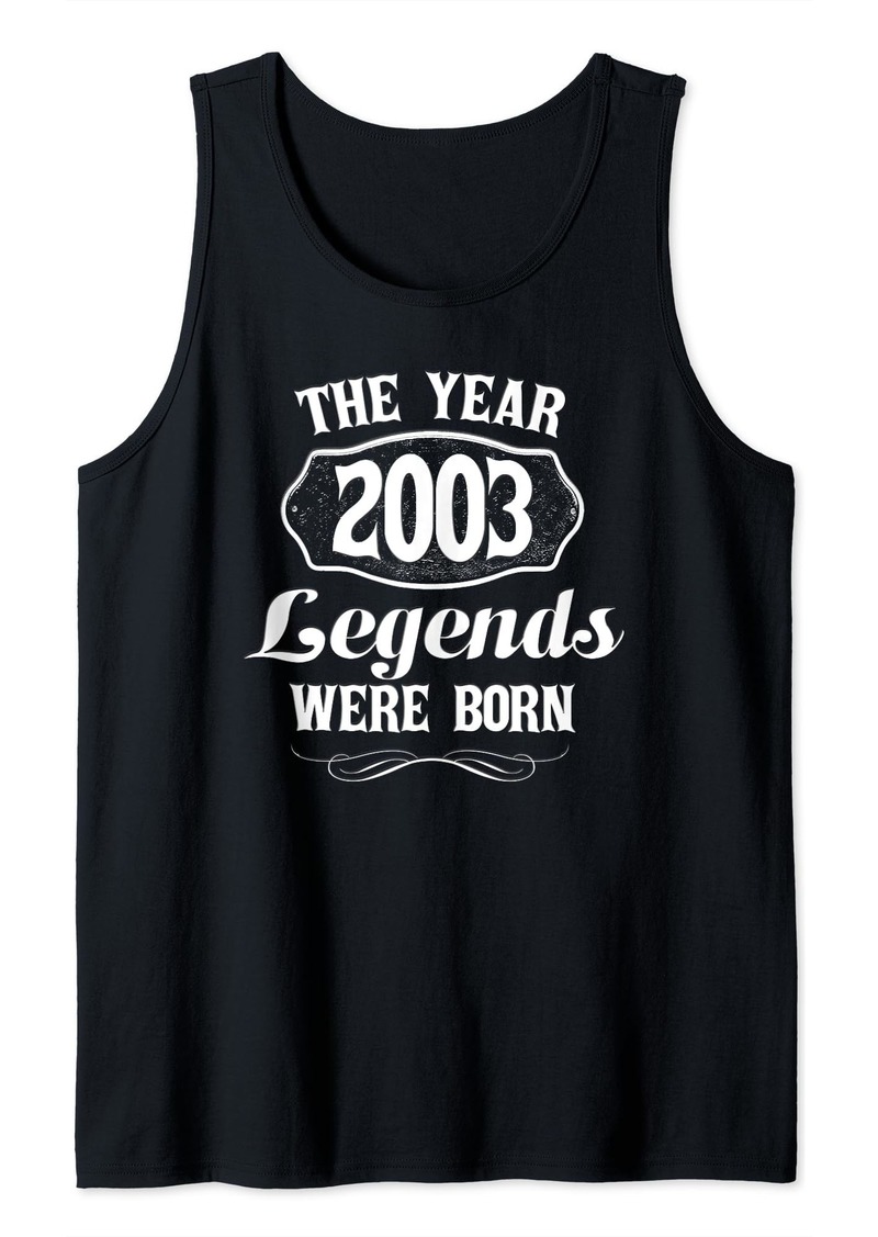 Vintage Born In 2003 Classic 21st Birthday Tank Top