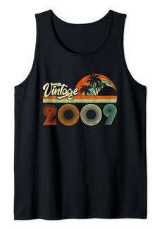 Vintage Born In 2009 16 Years Old Retro 16th Birthday Gifts Tank Top