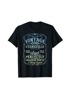 Vintage Born In Evansville Indiana Original Birthday T-Shirt