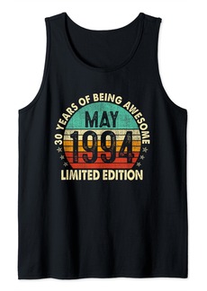 Vintage Born In May 1994 30th Birthday Gifts 30 Years Old Tank Top