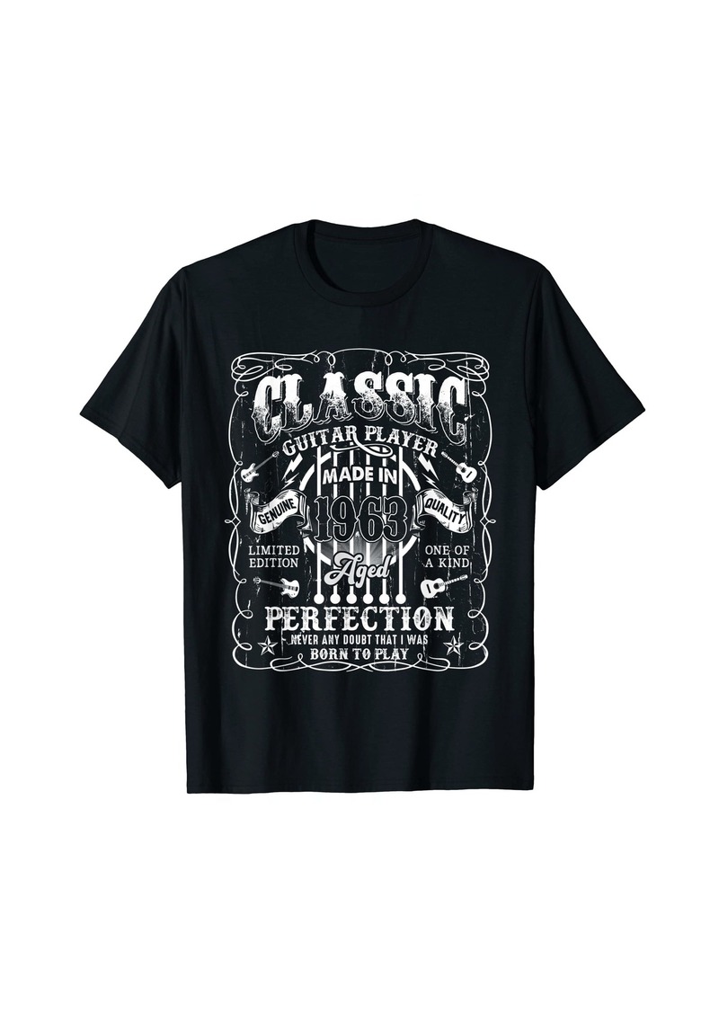 Born Vintage Guitar Player Made In 1963 Classic 60th Birthday T-Shirt