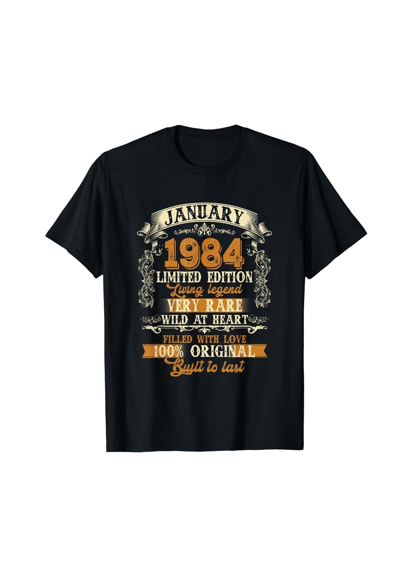Born Vintage January 1984 40th Birthday Gift 40 Years Old Men T-Shirt