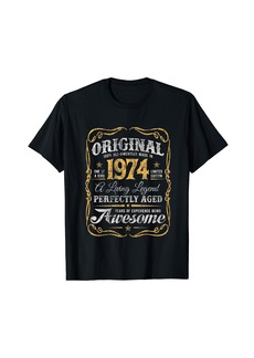 Vintage Legends Born In 1974 Original 50th Birthday T-Shirt