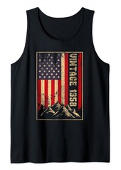 Born Vintage Made In 1958 American Flag 66th Birthday 66 Year Old Tank Top