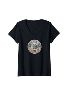 Born Womens Vintage Made In 1960 Original Parts 64th Birthday V-Neck T-Shirt