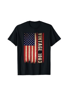 Born Vintage Made In 1983 American Flag 41th Birthday 41 Year Old T-Shirt