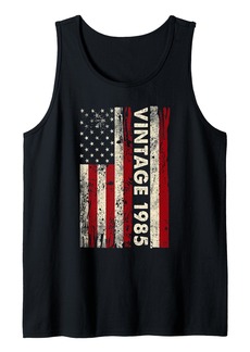 Born Vintage Made In 1985 American Flag 40th Birthday 40 Year Old Tank Top