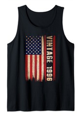 Born Vintage Made In 1996 American Flag 28th Birthday 28 Year Old Tank Top