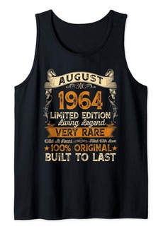 Born Vintage Made In August 1964 60th Birthday Men 60 Year Old Tank Top