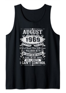 Born Vintage Made In August 1969 55th Birthday Men 55 Year Old Tank Top