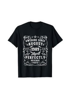 Born Vintage Made In August 1989 35th Birthday Men 35 Year Old T-Shirt