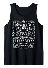 Born Vintage Made In August 1989 35th Birthday Men 35 Year Old Tank Top