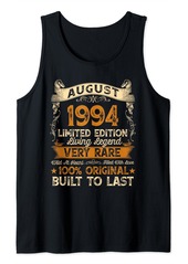 Born Vintage Made In August 1994 30th Birthday Men 30 Year Old Tank Top