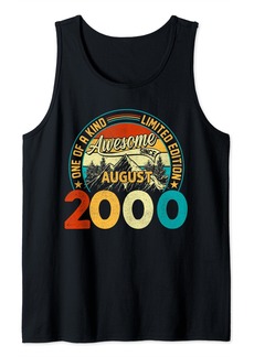Born Vintage Made In August 2000 24th Birthday Men 24 Year Old Tank Top
