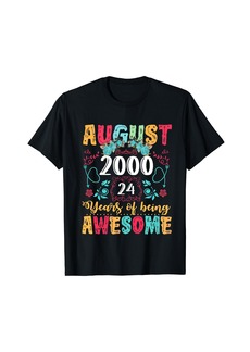 Born Vintage Made In August 2000 24th Classic Birthday Boho T-Shirt