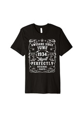 Born Vintage Made In June 1934 90th Birthday Men 90 Year Old Premium T-Shirt