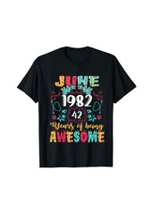 Born Vintage Made In June 1982 42nd Classic Birthday Boho T-Shirt