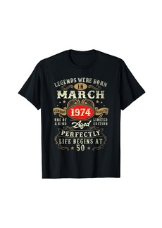 Born Vintage Made In March 1974 50th Birthday Men 50 Year Old T-Shirt