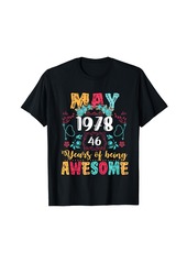 Born Vintage Made In May 1978 46th Classic Birthday Boho T-Shirt