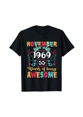 Born Vintage Made In November 1969 55th Classic Birthday Boho T-Shirt