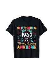 Born Vintage Made In September 1952 72nd Classic Birthday Boho T-Shirt