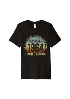 Born Vintage November 1964 Retro 60th Birthday Gift 60 Years Old Premium T-Shirt