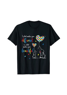 Born What Makes You Different Elephant Mom Autism Child Awareness T-Shirt