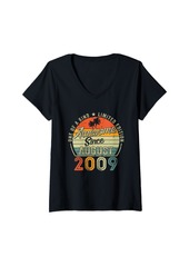 Born Womens 15 Years Old Vintage Made In August 2009 15th Birthday Gifts V-Neck T-Shirt