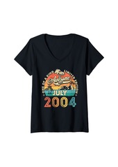Born Womens 20th Birthday Gifts Awesome Since July 2004 20 Year Old V-Neck T-Shirt