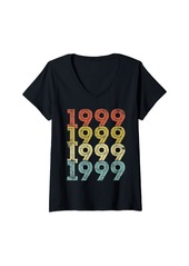 Born Womens 24 Year Old Birthday Vintage 1999 24th Birthday V-Neck T-Shirt