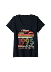 Born Womens 27 Year Old Retro Vintage June 1995 Funny 27th Birthday V-Neck T-Shirt
