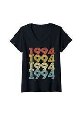 Born Womens 29 Year Old Birthday Vintage 1994 29th Birthday V-Neck T-Shirt