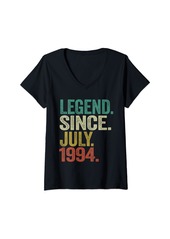 Born Womens 30 Years Old Gifts Legend Since July 1994 30th Birthday V-Neck T-Shirt