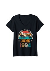 Born Womens 30 Years Old Made In June 1994 Vintage 30th Birthday Gifts V-Neck T-Shirt