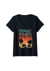 Born Womens 38 Years Old Gifts Vintage 1985 38th Birthday Original Parts V-Neck T-Shirt