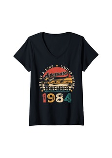 Born Womens 40 Years Old Vintage November 1984 Retro 40th Birthday Men V-Neck T-Shirt