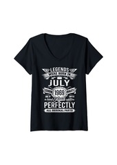 Born Womens 55th Birthday Gifts Awesome Since July 1969 55 Year Old V-Neck T-Shirt